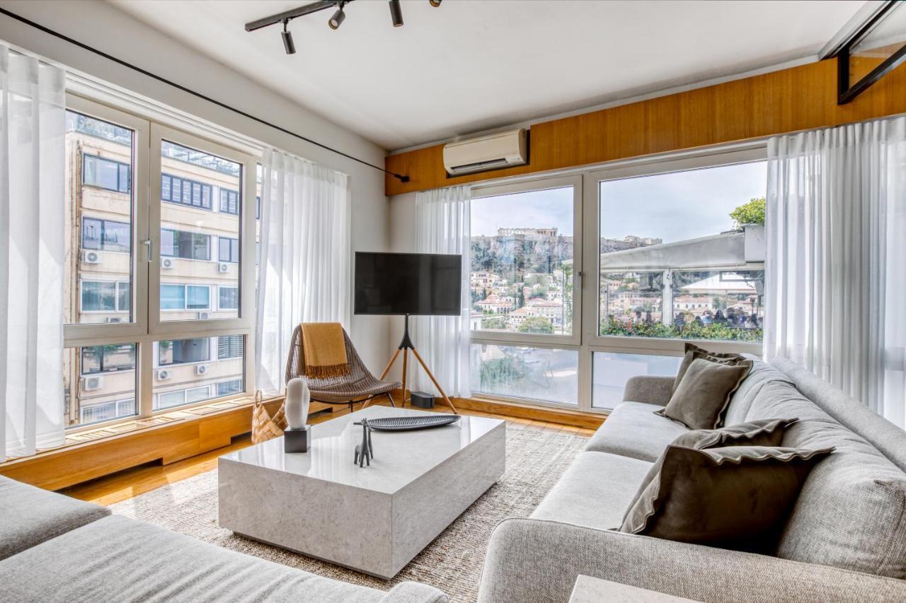 Sunny Luxury Loft,Stunning Acropolis View, Jacuzzi Lägenhet Aten Exteriör bild