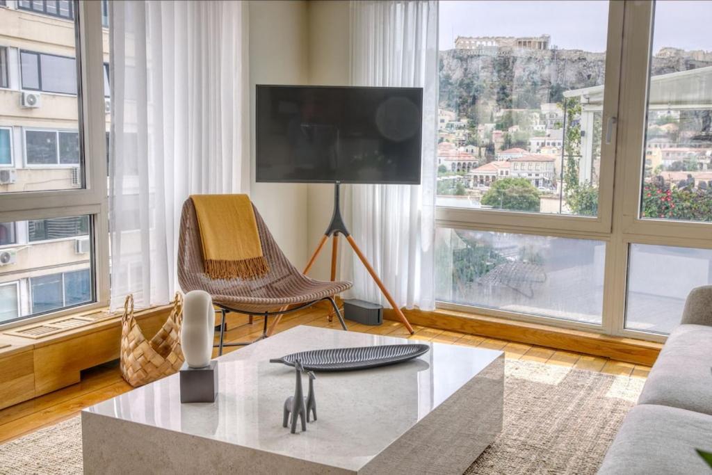 Sunny Luxury Loft,Stunning Acropolis View, Jacuzzi Lägenhet Aten Exteriör bild